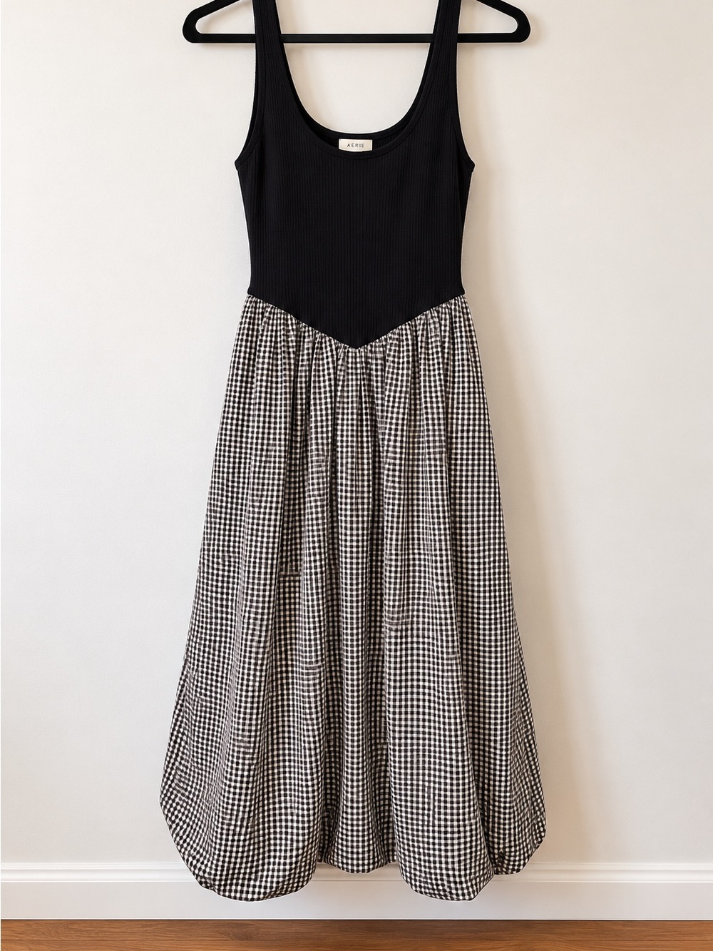 a new day Black Tank with Black & White Gingham Maxi Skirt